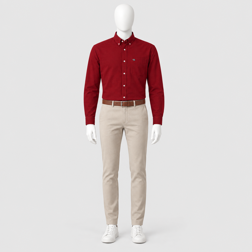 Oxford Red & Beige Chinos