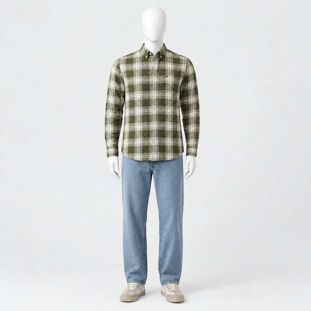 Check Shirt & Relaxed Denim